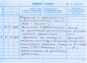 Запись о работе по совместительству